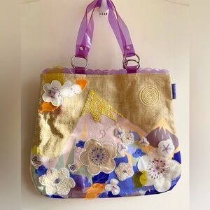 Vintage Transversion Sparkly Beaded Textured Tote Y2K Whimsy Dreamy Artsy